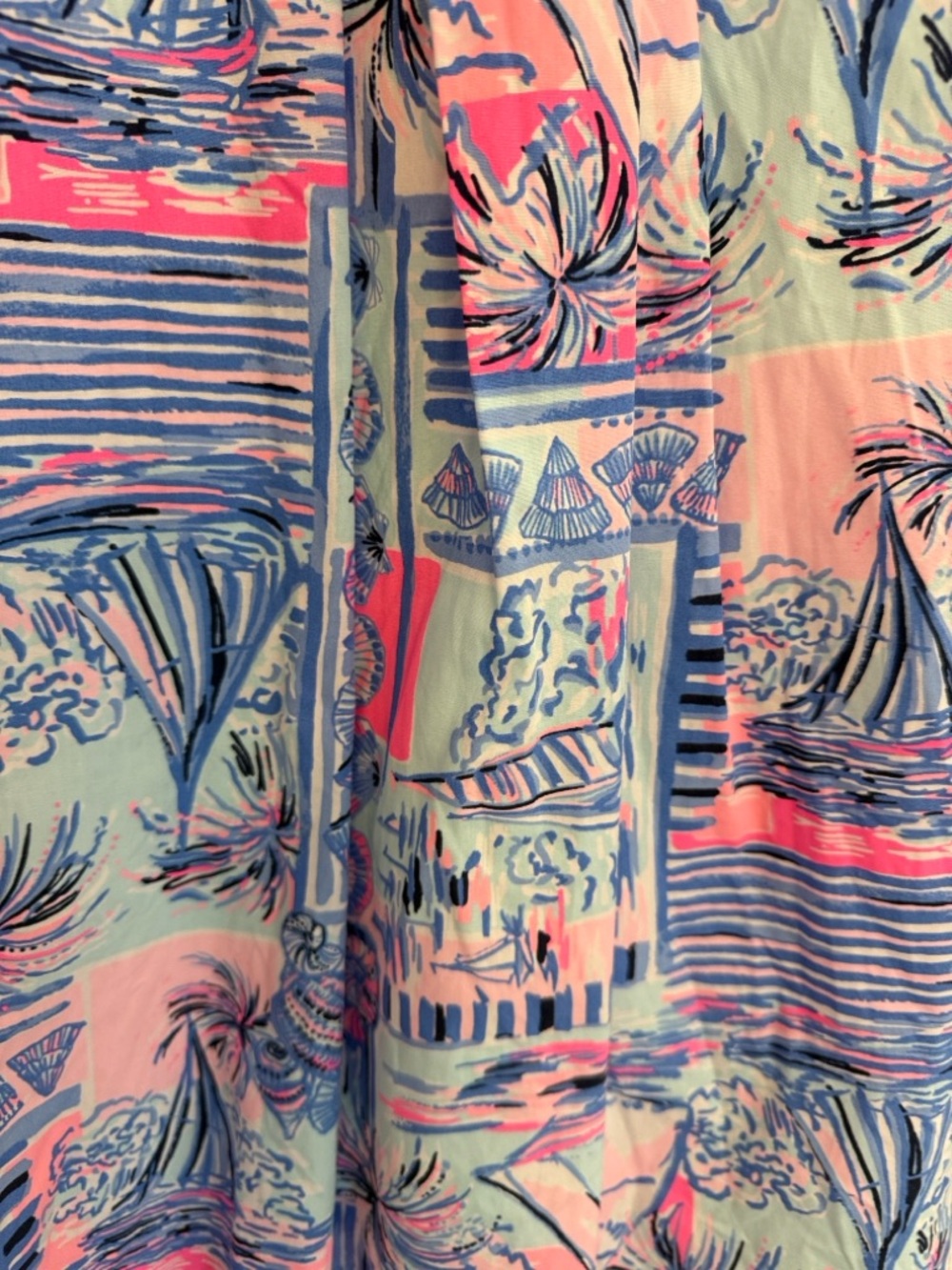 Lilly Pulitzer Pink, Blue & Mint Tropical Print Midi Dress - Picture 8 of 12